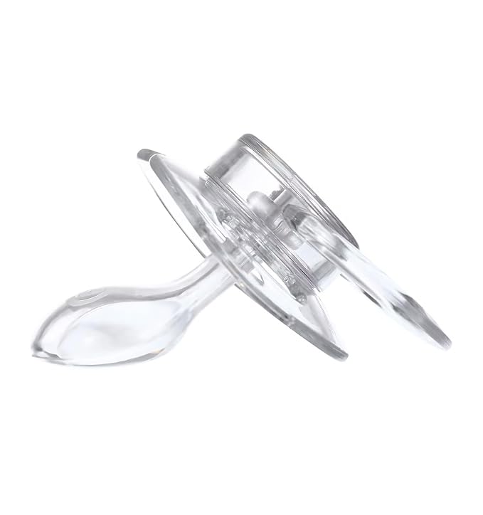 Landofgenie Large Shield Adult Size Pacifiers Bone Shape Transparent Design Pacifier White