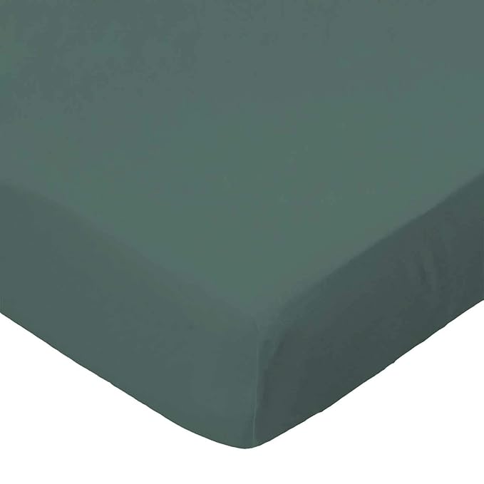 SheetWorld Fitted 100% Cotton Percale Pack N Play Sheet Fits Graco 27 x 39, Hunter Green Woven, Made in USA