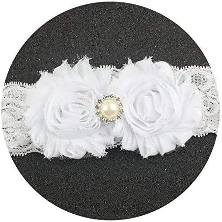 Miugle Baby Christening Headbands Baby Girl Baptism Headbands with Bows, White, 0-3years