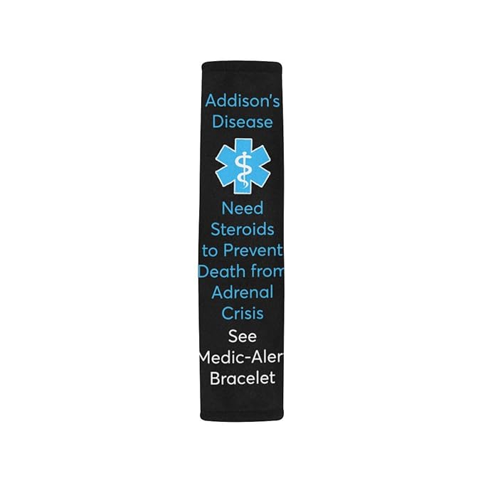 Addison's Disease Seat Belt Cover, Medical Alert, Medical Information, Seat Belt for Family, Be