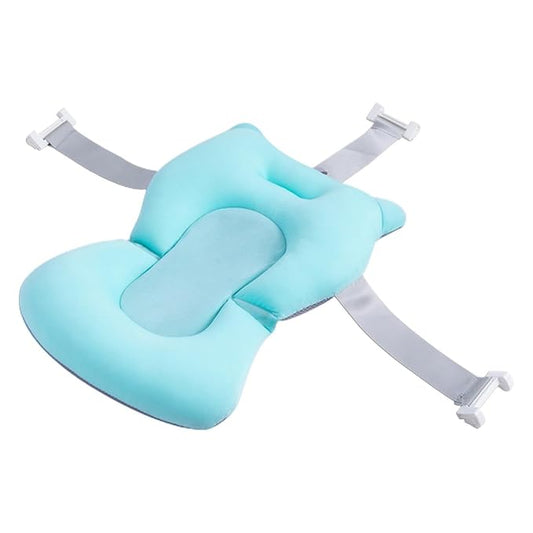 Baby Bath Pad | Foldable Travel Baby Baths Tub, Babies Tub with Soft Baths Mat, Babies Bath Seat Support Net, Non-Slip, 3 Safety Belts, for Home Travelling