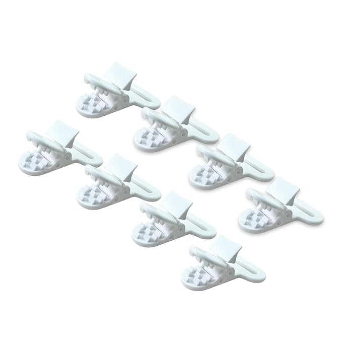 100Pcs Pacifier Clips Holders Suspender Mitten Binky Clip for DIY Teething Toys Baby Blankets Bib Holder Suit for 20mm Ribbon (White)