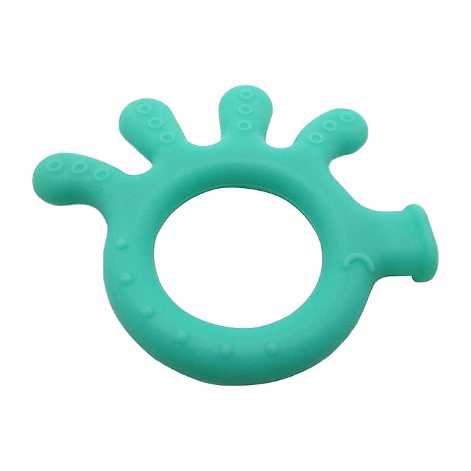Gadgetime USA Silicone Finger Teether Toy - Handheld Teething Relief for Girls & Boys - Chew Toy - Stimulating & Soft Soothing Chew Toys - BPA Free - Green