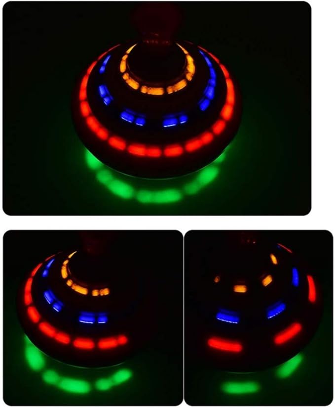 Toyvian Music Spinning Top Toy Light Up LED Spin Toys Flashing Spinner Gyroscopes Toy for Easter Birthday School Party Toy Favor