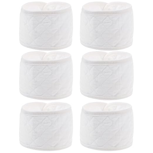 EXCEART Baby Belly Protection Belt 6Pcs Cotton Newborn Umbilical Cord Navel Band Infant Belly Wrap Soft White 15.94X3.54 Inch