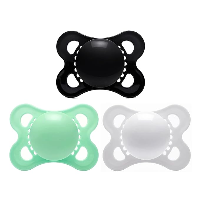LittleForBig Bigshield Generation-3 Big Sized Pacifier 3 Paci Pack - Black, White, Green