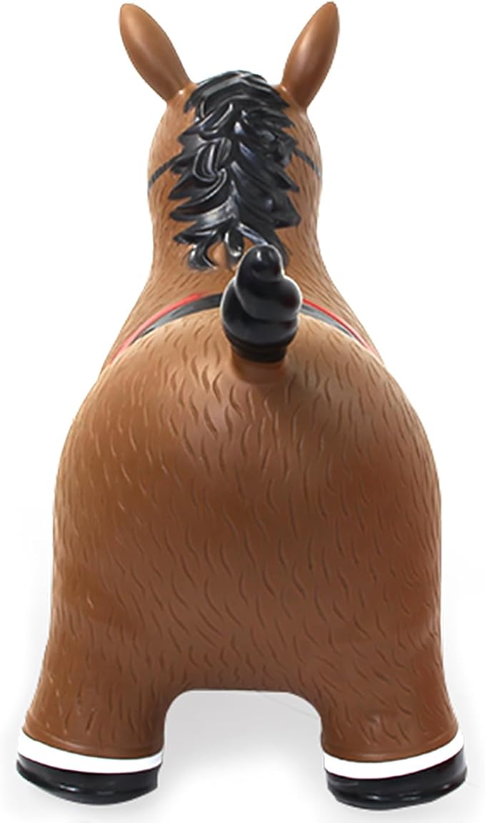 JAMARA 460597 Bouncy Horse with Pump-up to 50 kg, Promotes Balance and Motor Skills, Robust and Durable, Easy to Clean, Brown