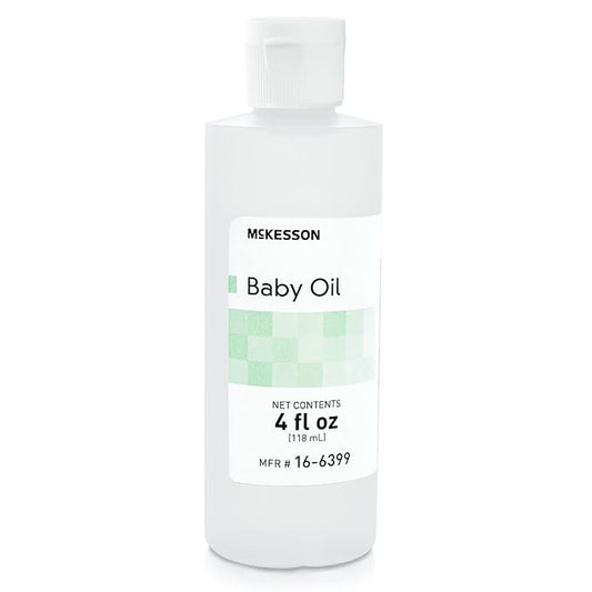 McKesson Baby Oil for Dry Sensitive Skin, Scented Mineral Oil to Prevent Moisture Loss, 4 oz, 96 Count