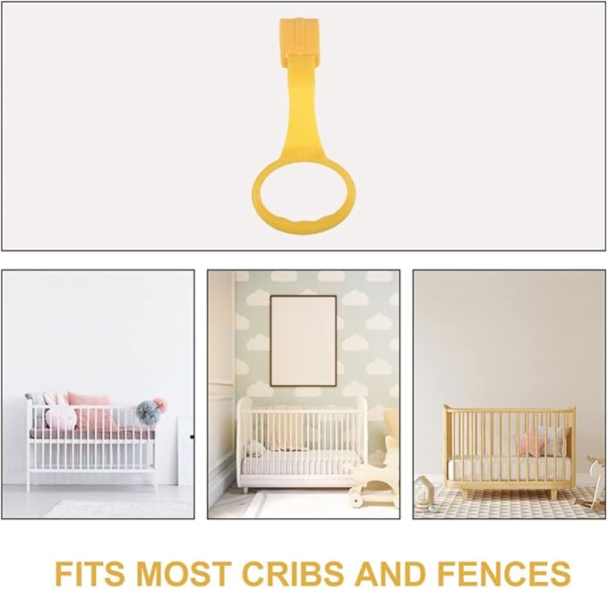 Toddmomy 4pcs Baby Play Gym Baby Crib Pull Ring Baby Bed Stand Up Rings Nursery Baby Cot Rings for Infant Baby Toddler Playpen Play Gym Cot Ring Toddler Walker