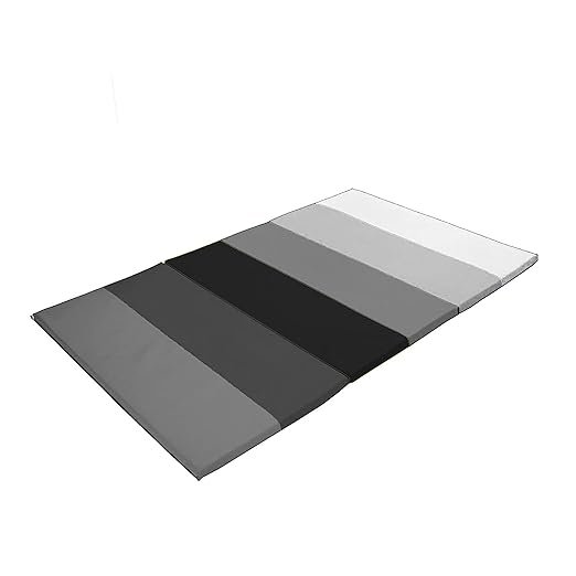 FDP SoftScape Space Saver Foldable Children's Play Mat - Soft, Sturdy 1.5 inch Thick Foam, 3-Fold Floor Mat Indoor Active Play, Tummy Time, Stretching for Kids - Gray/Light Gray