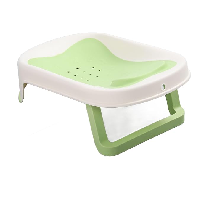 Baby Bather Baby Bath Tub with Mesh Holes Bathtub Support Newborn Shower Stand for Newborns, Green, PP and TPE Material