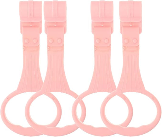 Toddmomy Baby Pull up Rings 4Pcs Lightweight Safety Handles for Infant Walking Training Nursery Playpen Crib Pull up Rings with Smooth Edges for Toddler Support
