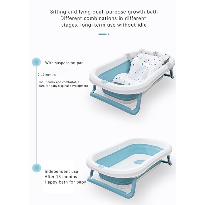 Baby Bath Cushion Pad Newborn Bathtub Mat Non-Slip Floating Bathing Tub Seat (White, One Size)