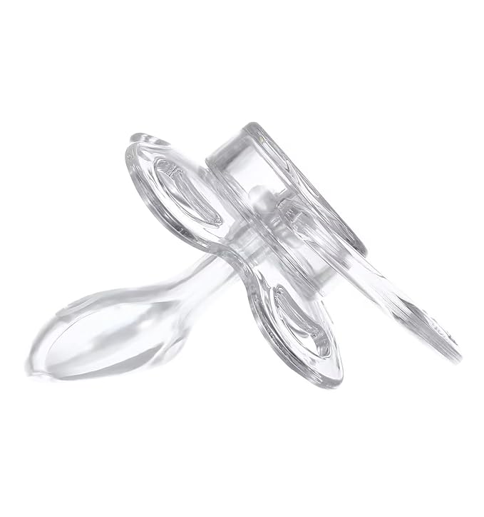 Landofgenie Large Shield Adult Size Pacifiers Set Moon Shape Transparent Design Pacifier White