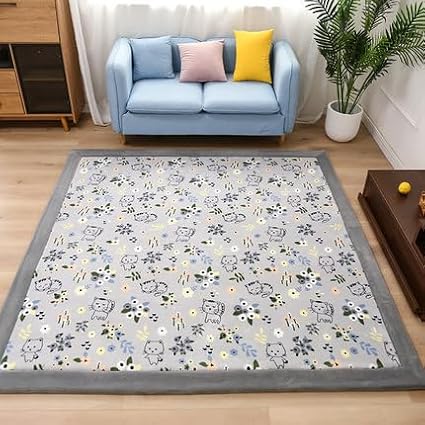 Coral Velvet Play Mat,Yoga Mat Exercise PadsAnti Slip Floor Carpet, for Bedroom, Classroom Soft Indoor Modern Area Rugs -K-200 * 220cm