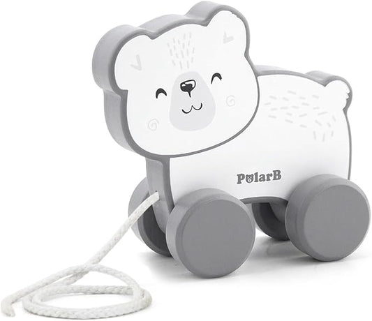 New Classic Toys Pull-Along Polar Bear Toy White Animal 18M+
