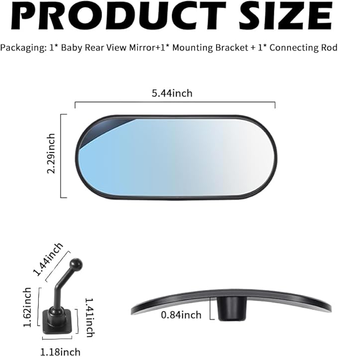 HD Car Mirror for Baby,360° Adjustable Rear View Mirrors Provides a Wide Field of Vision & Observation of the Rear Seat,Stick-on Convex Mirrors Baby Mirror for Car (Paste Style)
