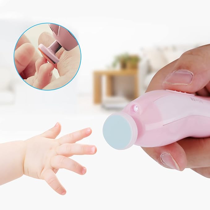 Baby Nail File Electric, 16 in 1 Baby Nail Trimmer Manicure Kit Baby Fingernail Clippers with Light, Baby Nail Grinder Toes Care Trim Polish Grooming Set for Infant Toddler with