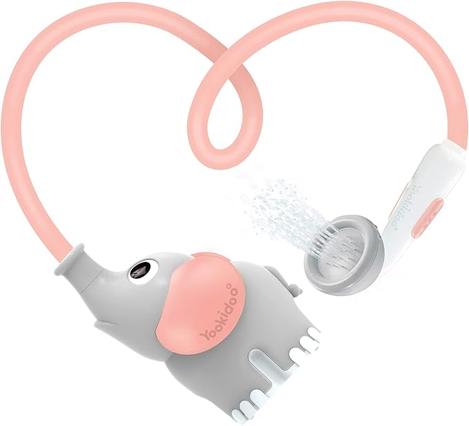 Yookidoo Pink Elephant Baby Bath Toy - Bath & Shower Game - Awakening of the Senses - Hose Sprinkler - 0 to 2 Years Old