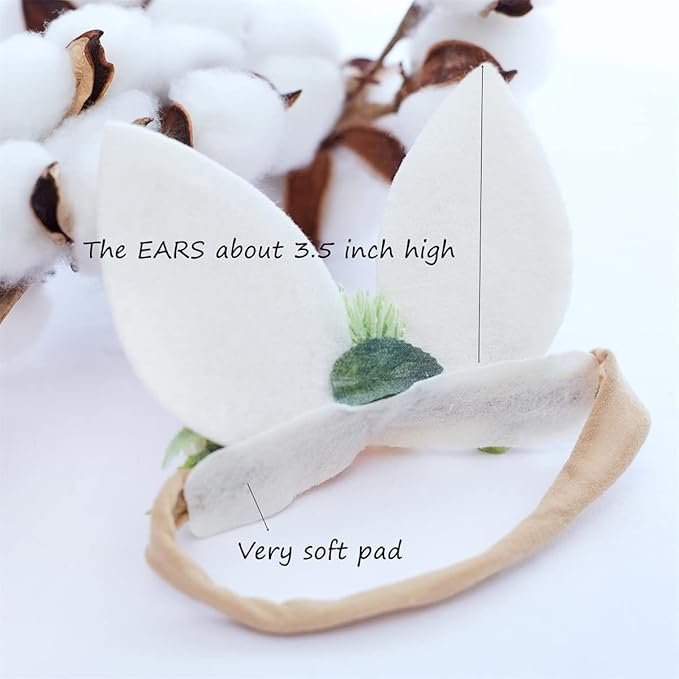 Baby Girl Floral Easter Bunny Nylon Headband Flower Elastic Hairband Bows Wraps For Newborn Infant Toddler Hair Accessories (RTA001)