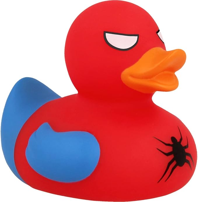 Spidy Rubber Duck Bath Toy | Super Hero | Safe for All Ages | Collectable, 100's to Chose | 3 x 3 x 3.5