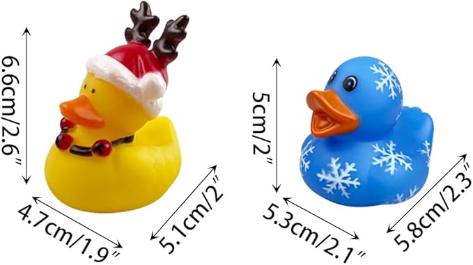 Anditoy 24 Pack Christmas Rubber Ducks Toys Bath Toys for Kids Toddlers Christmas Stocking Stuffers Party Favors Birthday Gifts