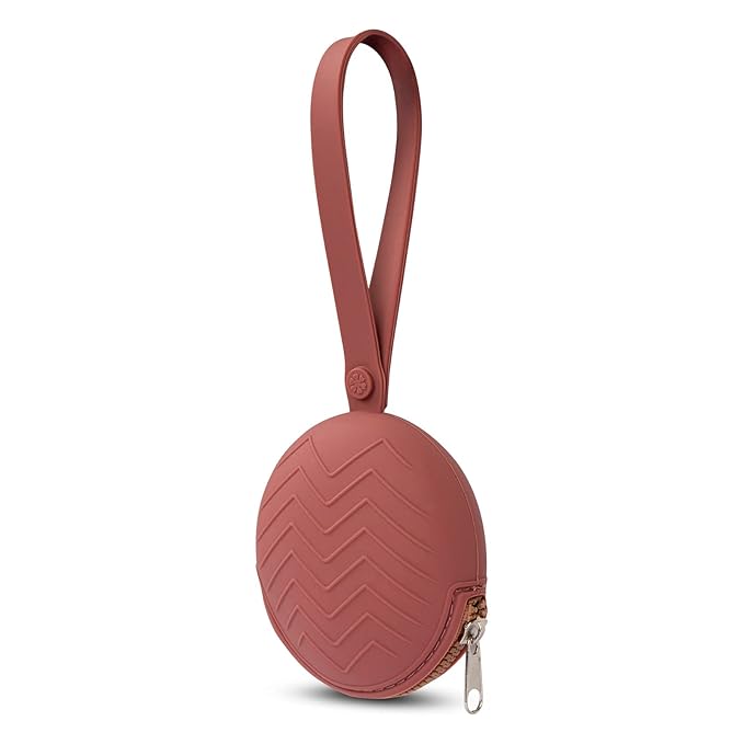 Silicone Pacifier Holder Case | Attaches to Strollers & Diaper Bags | Perfect on The Go Baby Accessory | BPA Free | Dishwasher-Safe (Mauve)
