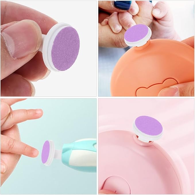 Healeved 24pcs Electric Nail Trimmer Pads Replacement Grinding Heads for Nail File Use Easy to Replace Safe Convenient Delicate Color Design