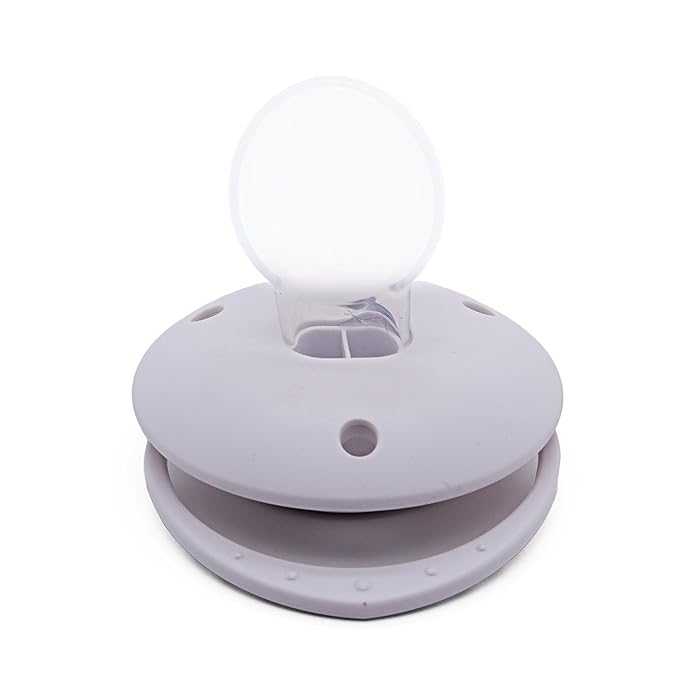 Unique Round Cute Adult Size Pacifier: Big Shield Paci for Anxiety with Paci Clips - Soft Silicone Large Nipple for Sleep