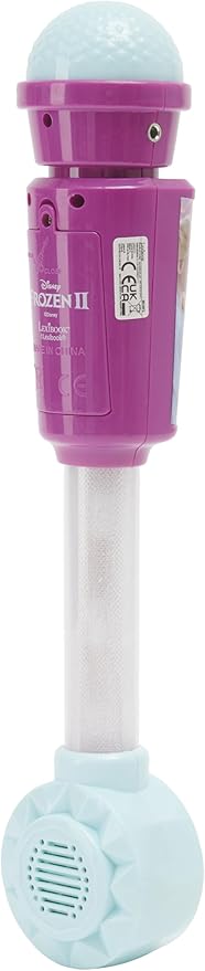 LEXIBOOK MIC90FZ Frozen Microphone for Children, Musical Toy Game, Built-in Speaker, Light Effects, Aux-in Cable Plug, Purple/Blue