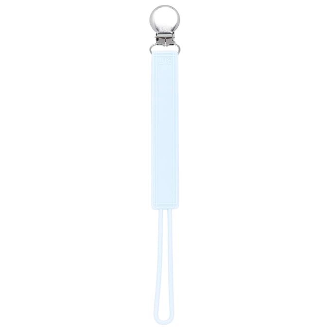Three Little Tots All Silicone Modern, Short and Safety Tested Pacifier Clip (Baby Blue, Classic)