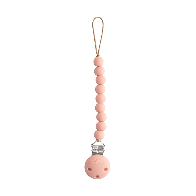 mushie 100% Silicone Baby Pacifier Clip BPA Free | Hera (Powder Pink)