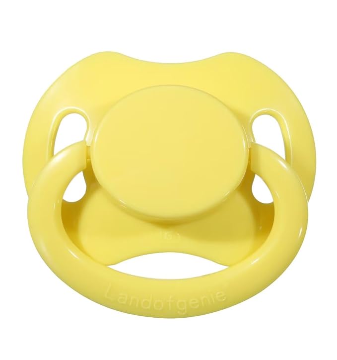 Landofgenie Adult Size Large Shield Pacifiers Bone Shaped Cutie Pacifier Yellow