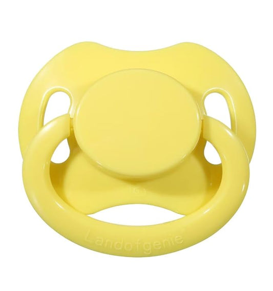 Landofgenie Adult Size Large Shield Pacifiers Bone Shaped Cutie Pacifier Yellow