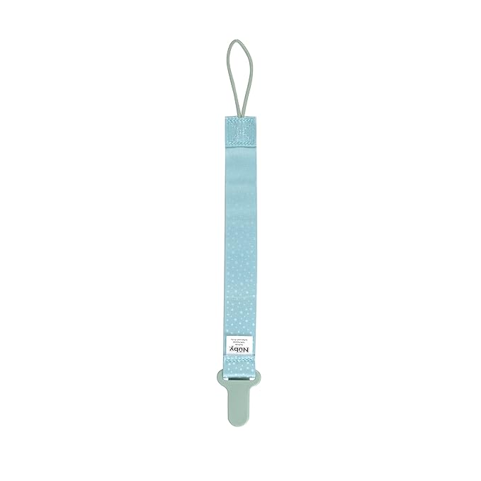 Nuby Pacifinder Baby Pacifier Clip - (2-Pack) - Pacifier Holder Clip with Convenient Hook Loop - Green Dots and Pink XOs