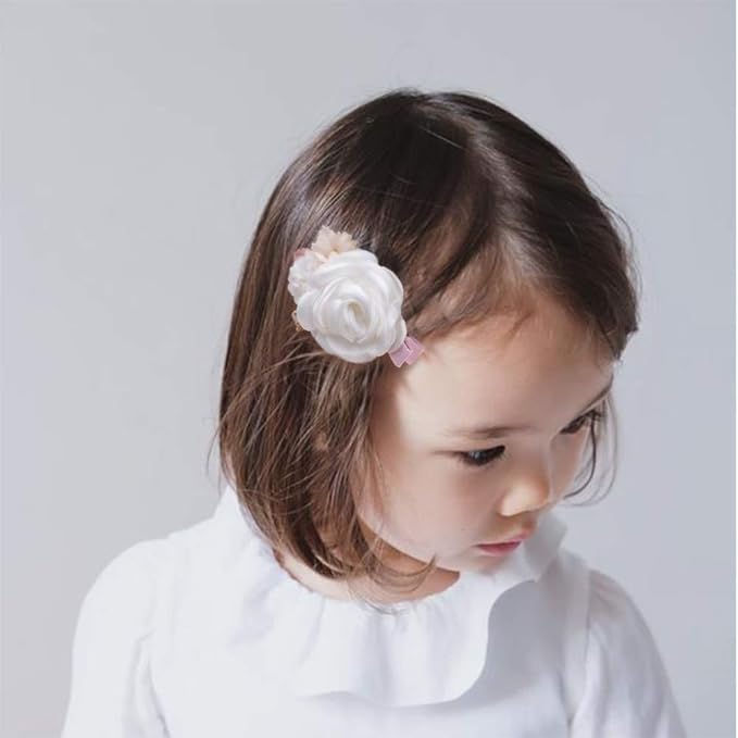 Flower Hair Clip for Baby Girl, Lightweight Hair Bow with Boutique Fully Lined Alligator Clip for Toddler Teens Gifts