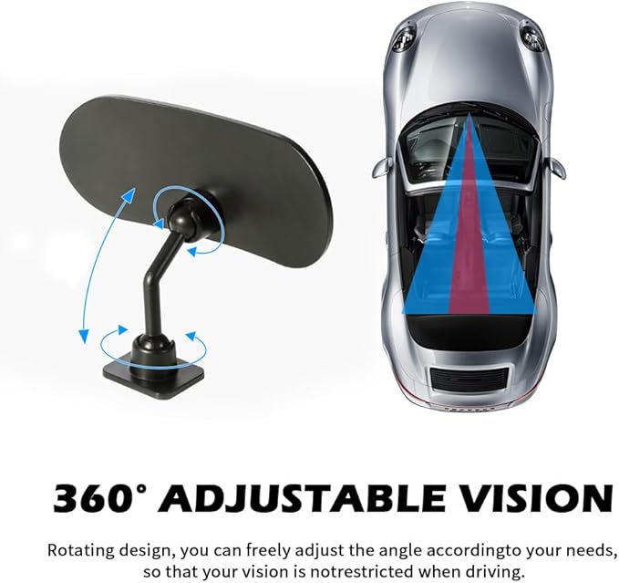 HD Car Mirror for Baby,360° Adjustable Rear View Mirrors Provides a Wide Field of Vision & Observation of the Rear Seat,Stick-on Convex Mirrors Baby Mirror for Car (Paste Style)