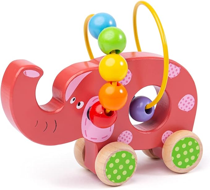 Bigjigs Toys Push Along Elephant Bead Frame