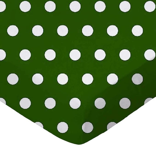 SheetWorld Fitted 100% Cotton Percale Pack N Play Sheet Fits Graco Square Play Yard 36 x 36, Polka Dots Hunter Green, Made in USA