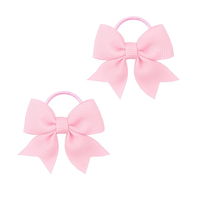 A set of two Cute Bow-shaped Elastic Hair Clips for Children. (pink)