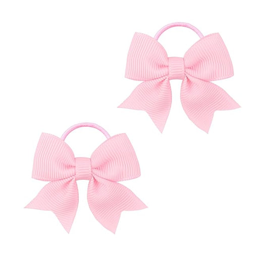A set of two Cute Bow-shaped Elastic Hair Clips for Children. (pink)