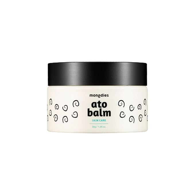 mongdies Baby Ato Balm | Intensive Moisture Barrier Balm for Dry Sensitive Skin | Non Sticky Ceramide Balm with Plant Oils | For Cheeks Hands & Dry Areas | Vegan EWG Green | 1.05 oz