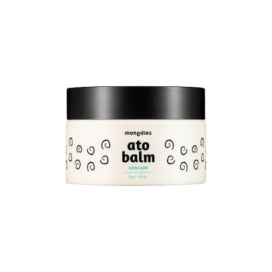 mongdies Baby Ato Balm | Intensive Moisture Barrier Balm for Dry Sensitive Skin | Non Sticky Ceramide Balm with Plant Oils | For Cheeks Hands & Dry Areas | Vegan EWG Green | 1.05 oz
