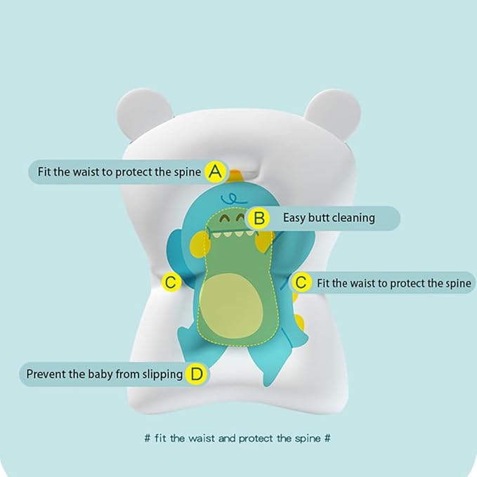 Surakey Baby Bath Cushion Non-Slip Bath Pad Bath Seat for Toddler Infant Newborn Bathtub Mesh Cushion Bath Mats Newborn Floating Tub Pillow Cushion Safety Seat Pad (Green)