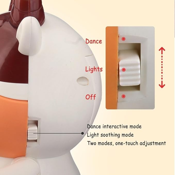 Dance Cow Light up Dancing Cow for Active Fun, Dancing Cow Toy, Musical Cute Cow, Interactive Music Crawling Toy, Baby Animal Sounds Toys, Toddler Sensory Educational Toys with Light