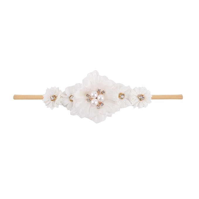 Toptim Baby Floral with Nylon Headbands for Newborn Girls Shower Photo (C-12 Pack)