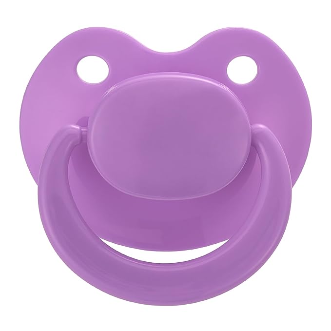 Adult Sized Pacifier Bigshield : Replacement Silicone Paci Big Teat for Anxiety Release - Orthodontic Binky Taken Apart and Re-Assembled Purple