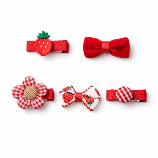 Baby Girl Hair Clips Non Slip for Thin to Thick Hair - No Damage Soft Barrettes for Newborn Infant Toddler - Cute Cartoon Hair Accessories Set (Coral)