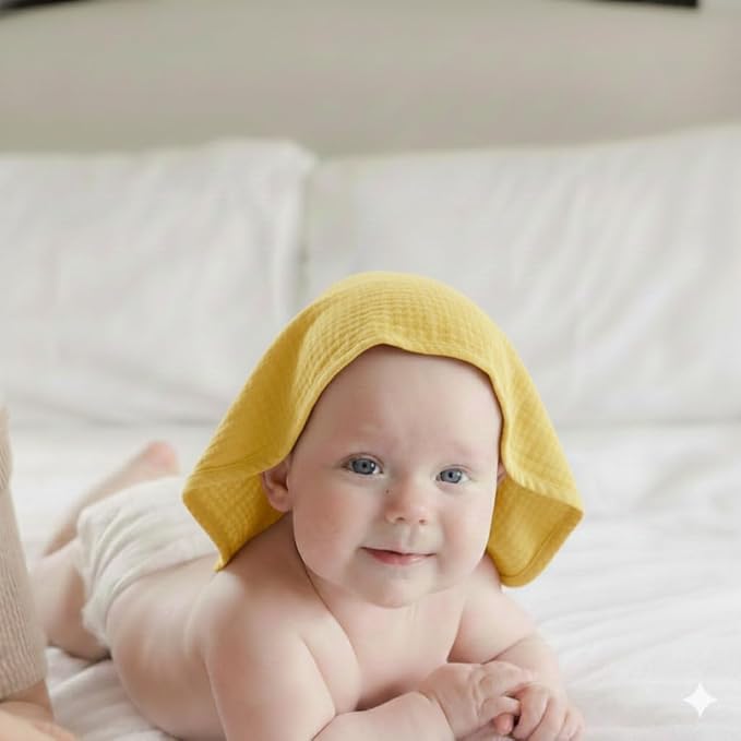 Muslin Baby Washcloths for Newborns, Pack of 8, 11"x11", Super Soft Cotton, Absorbent and Gentle, Baby Cotton Wipes, Baby wash Cloths