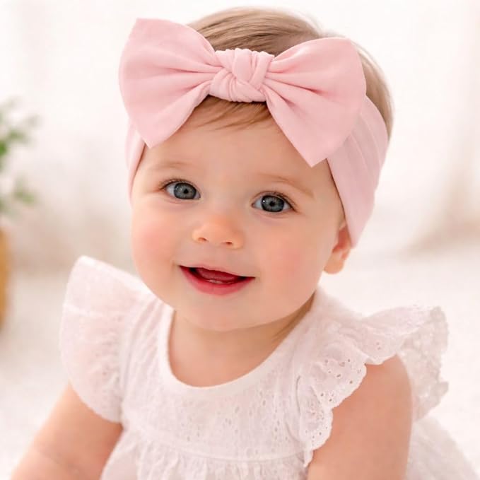 Baby Girl Headbands-Infant,Toddler Cotton Handmade Hairbands with Bows Child Hair Accessories